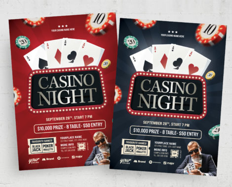 Casino Night Flyer Template (AI, EPS Format)