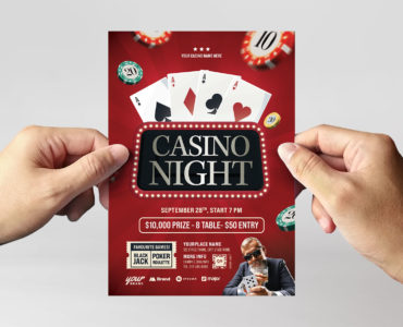 Casino Night Flyer Template (AI, EPS Format)