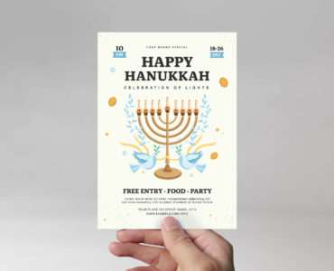 Hanukkah Flyer Template (AI, EPS Format)