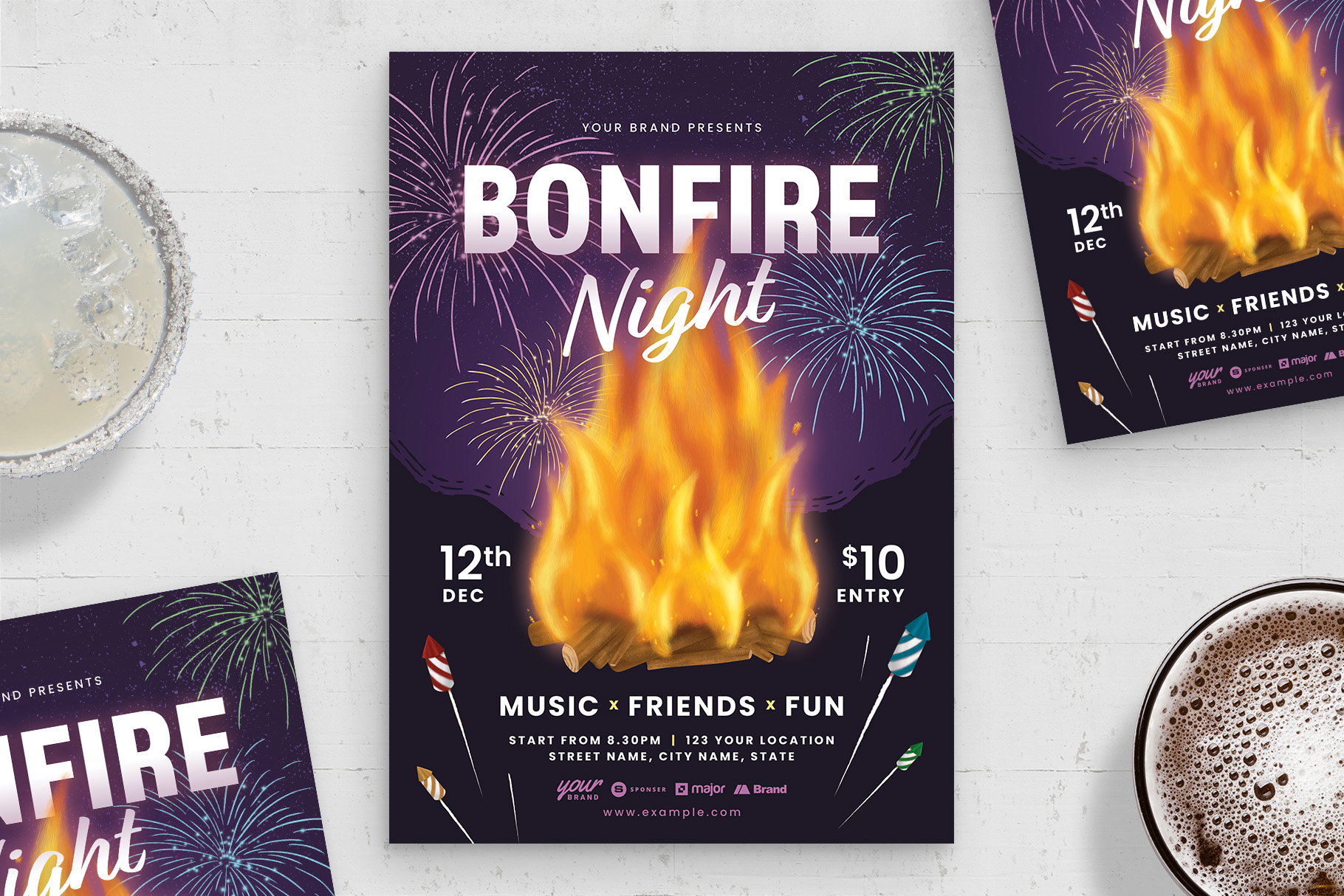Bonfire Night Flyer Template (PSD Format)