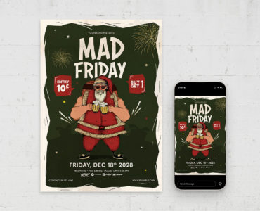 Christmas Mad Friday Flyer Template (PSD Format)