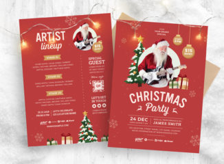 Christmas Party Event Flyer Template (PSD, Ai, EPS Format)