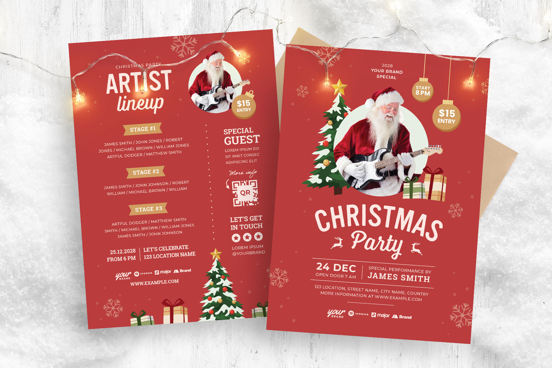 Christmas Party Event Flyer Template (PSD, Ai, EPS Format)