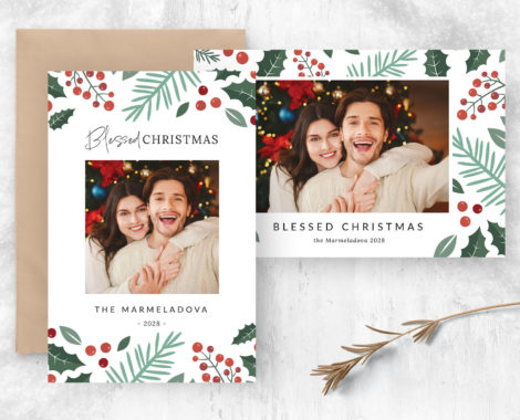 Christmas Photo Card Template (PSD Format)