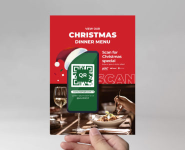 Christmas QR Code Flyer Template (PSD, AI, PSD Format)