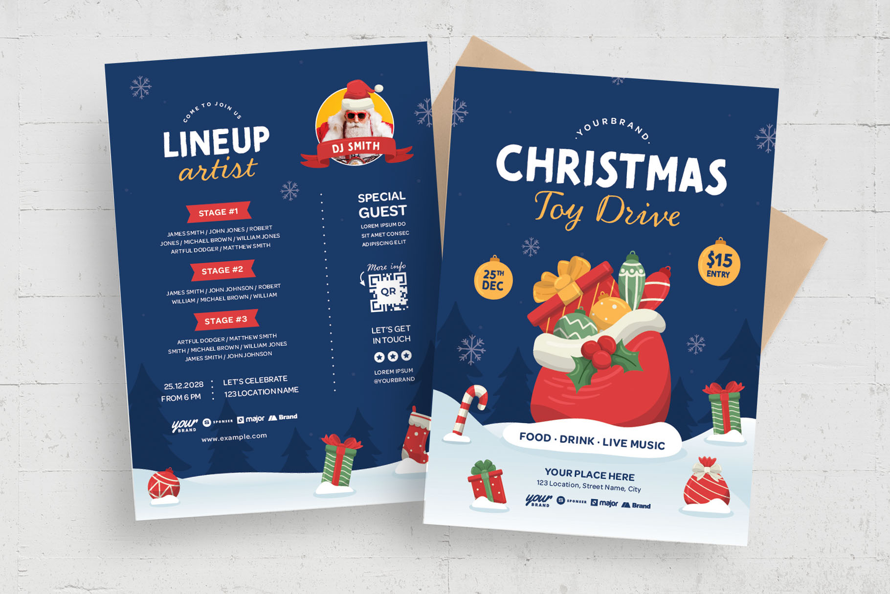 Christmas Toy Drive Flyer Poster Template