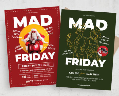 Mad Friday Flyer Template (AI, EPS Format)