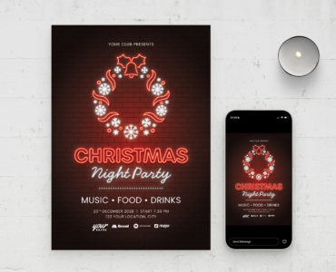 Christmas Party Flyer Template (PSD, AI, EPS Format)