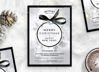 Silver Christmas Flyer Template (PSD Format)