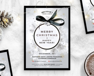 Silver Christmas Flyer Template (PSD Format)