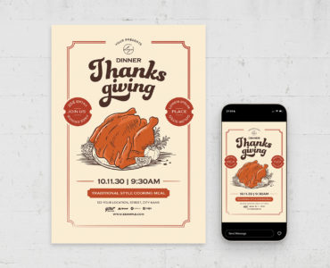 Thanksgiving Flyer Template (PSD, EPS, AI Format)