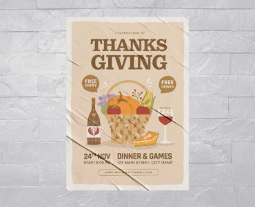Thanksgiving Flyer Template (PSD, AI, EPS Format)