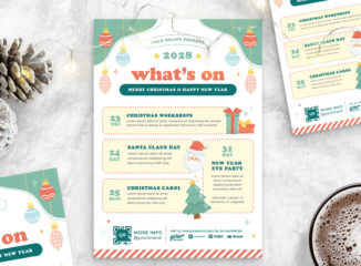 What's On Christmas Flyer Poster (PSD, AI Format)