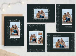 Winter Family Photo Card Template (PSD, EPS, AI Format)