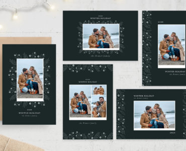 Winter Family Photo Card Template (PSD, EPS, AI Format)