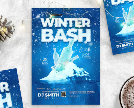 Winter Party Flyer Template *PSD Format(