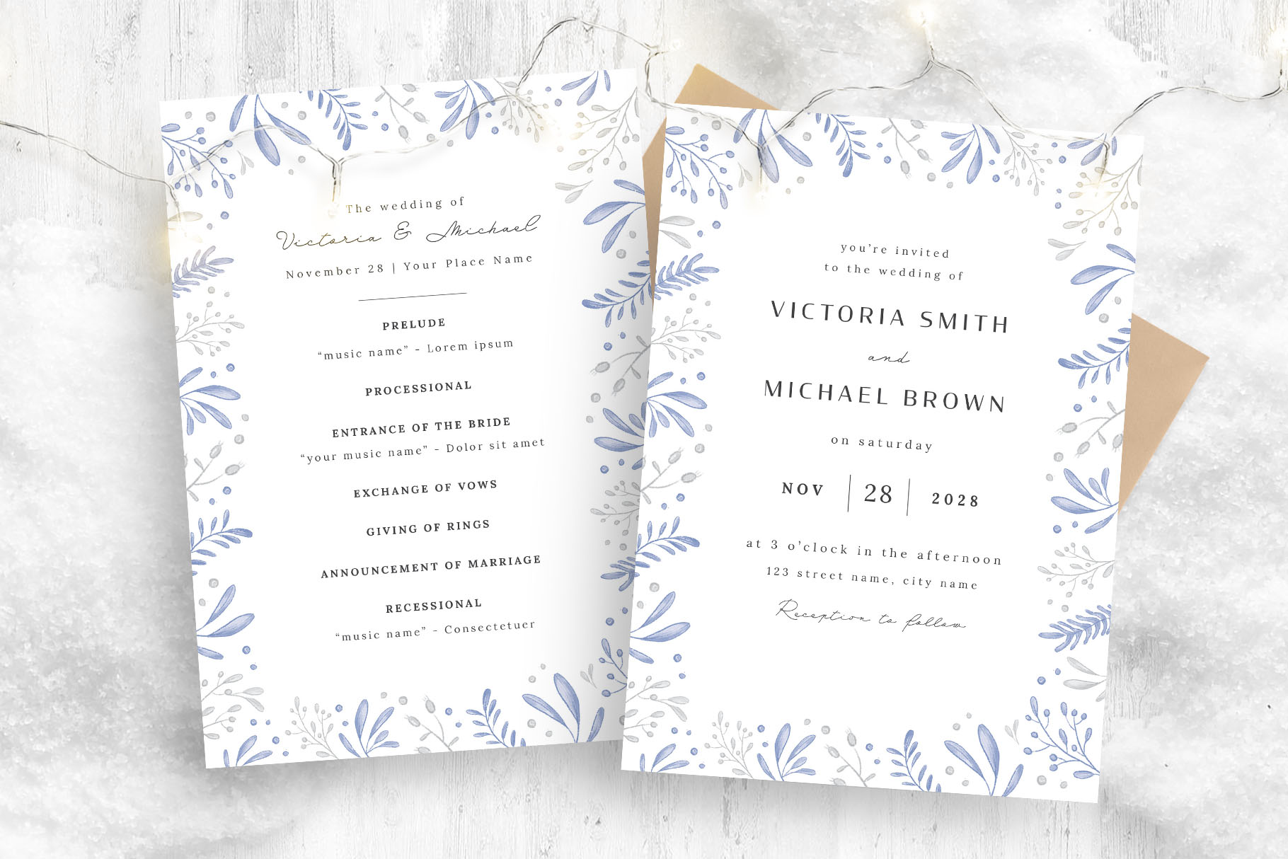 Winter Wedding Invitation Card (PSD Format)