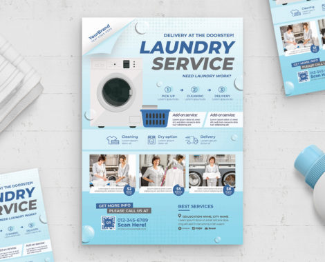 Laundry Service Flyer Template (PSD Format)