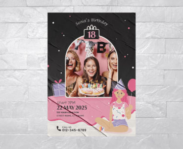 Birthday Party Invite Flyer Template (PSD, EPS, AI Format)