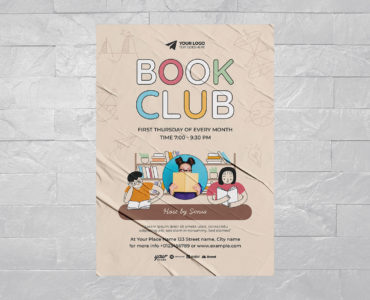 Book Club Flyer Template (AI, EPS Format)