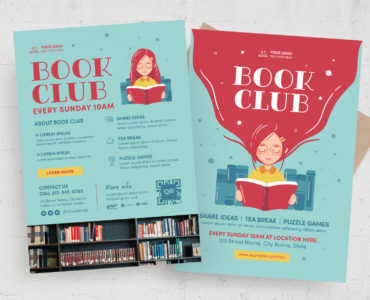 Book Club Flyer Template (PSD, AI, EPS Format)