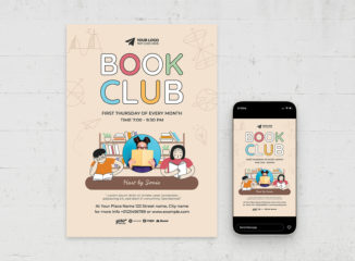 Book Club Flyer Template (AI, EPS Format)