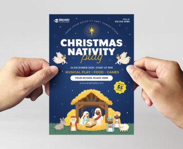 Christmas Nativity Flyer Template (AI, EPS Format)