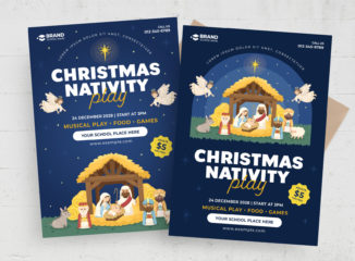 Christmas Nativity Flyer Template (AI, EPS Format)