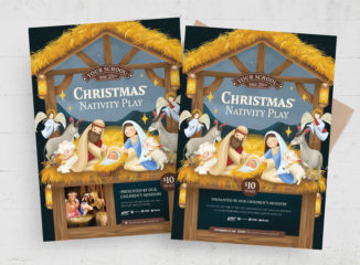 Christmas Nativity Play Flyer Template (PSD Format)