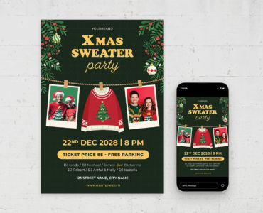 Christmas Party Flyer Template (AI, EPS Format)