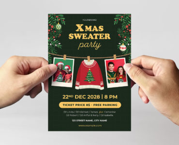 Christmas Party Flyer Template (AI, EPS Format)