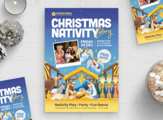 Christmas School Nativity Flyer Temp late (PSD Format)