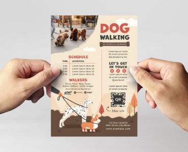 Dog Walking Flyer Template (AI, EPS Format)