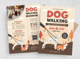 Dog Walking Flyer Template (AI, EPS Format)