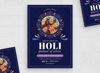 Holi Festival Flyer Template (AI, EPS Format)