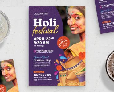 Holi Festival Flyer Template (PSD Format)