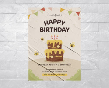 Kids Birthday Flyer Template (PSD, AI, EPS Format)