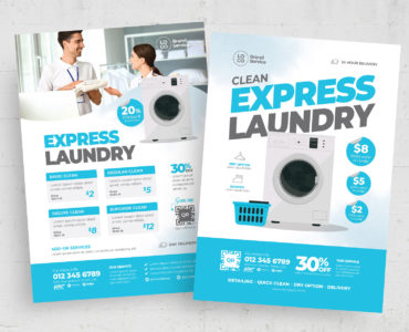 Laundry Service Flyer Template (PSD, AI Format)