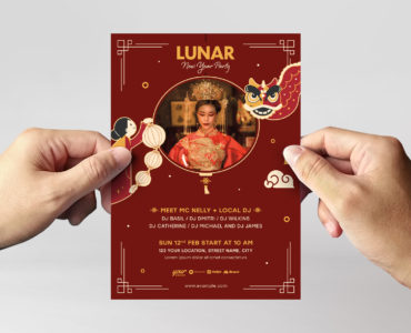 Lunar New Year Party Flyer Template (PSD Format)