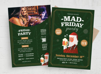Mad Friday Christmas Party Flyer Template (PSD Format)