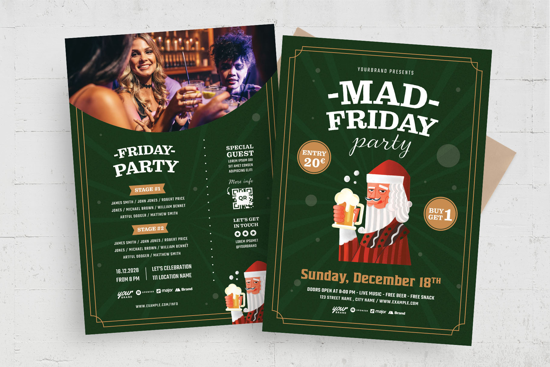Mad Friday Christmas Party Flyer Template (PSD Format)
