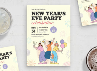 NYE New Years Eve Flyer Template (AI, EPS Format)