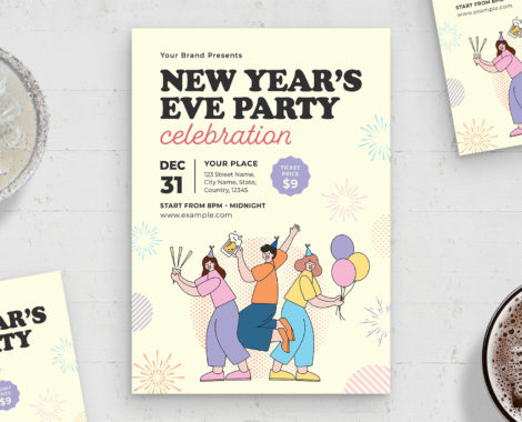 NYE New Years Eve Flyer Template (AI, EPS Format)