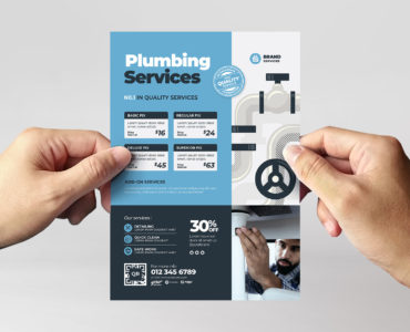 Plumbing Service Flyer Template (AI, EPS Format)