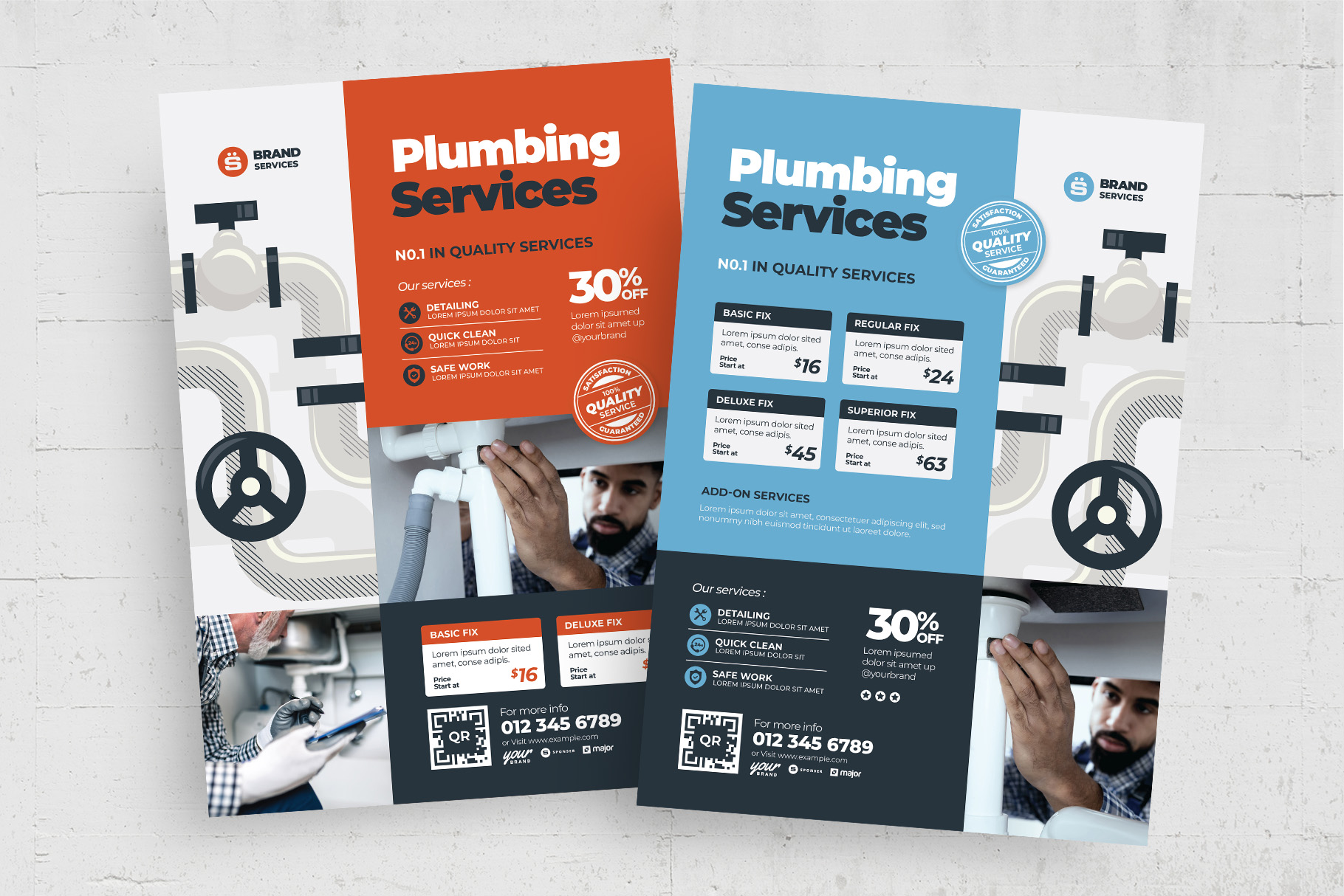 Plumbing Service Flyer Template (AI, EPS Format)