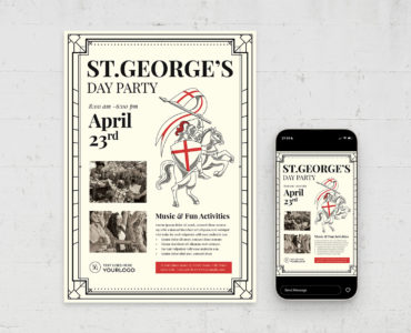 St.Georges Day Event Flyer Poster Template (PSD, AI, EPS Format)