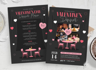 Valentine's Day Flyer & Menu Template (AI, EPS Format)