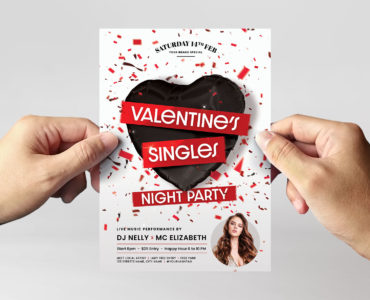 Valentine's Singles Party Flyer Template (PSD Format)