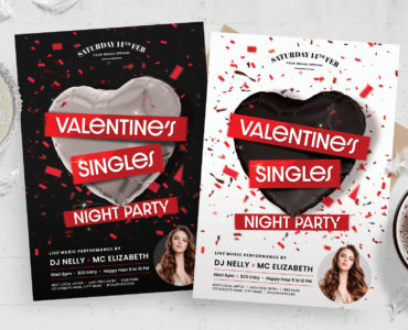 Valentine's Singles Party Flyer Template (PSD Format)
