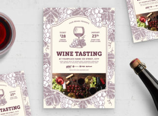 Wine Tasting Flyer Template (PSD, AI, EPS Format)